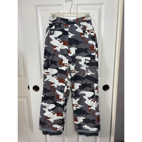 O'Neill Camo Snowboarding Ski Jr Pants Size L Insulated With Zippered Pockets - Picture 1 of 8